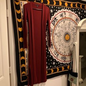 White House Black Market long Red cardigan